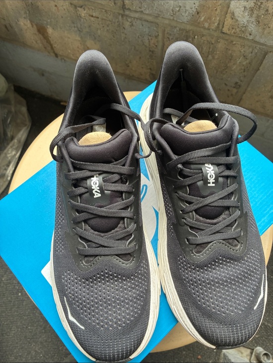 Hoka Shoes - Hoka women’s Black and White Athletic Running Shoes